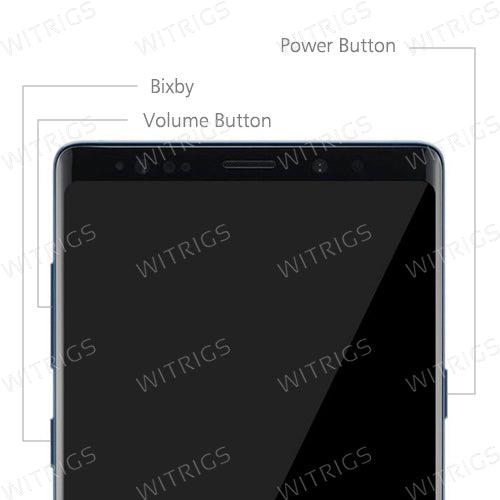 Custom Screen Replacement with Frame for Samsung Galaxy Note 9 Midnight Black