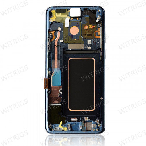 Custom Screen Replacement with Frame for Samsung Galaxy S9 Coral Blue