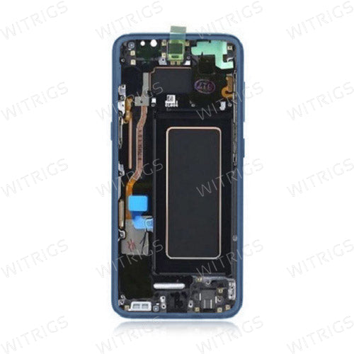 Custom Screen Replacement with Frame for Samsung Galaxy S8 Coral Blue