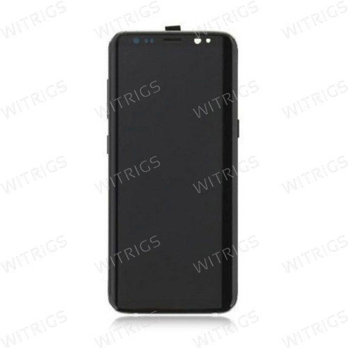 Custom Screen Replacement with Frame for Samsung Galaxy S8 Midnight Black