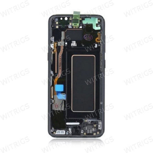 Custom Screen Replacement with Frame for Samsung Galaxy S8 Midnight Black