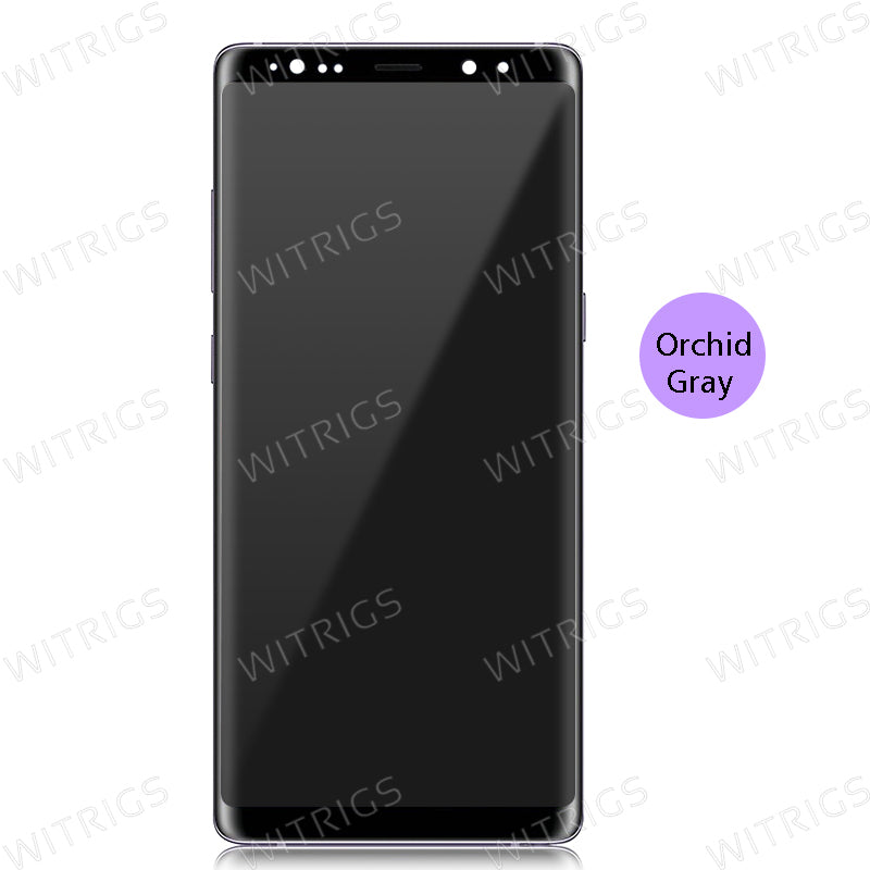 Custom Screen Replacement with Frame for Samsung Galaxy Note 8 Orchid Gray