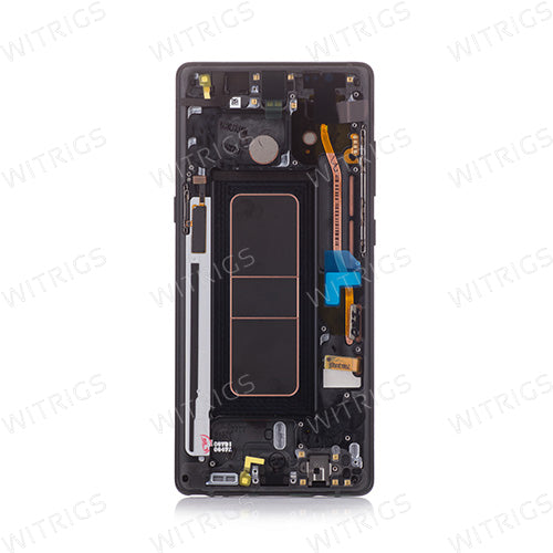 Custom Screen Replacement with Frame for Samsung Galaxy Note 8 Midnight Black