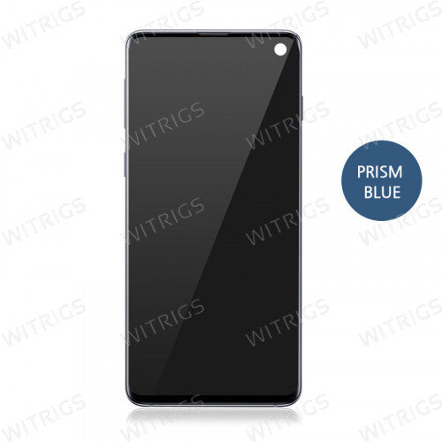 Custom Screen Replacement with Frame for Samsung Galaxy S10 Prism Blue