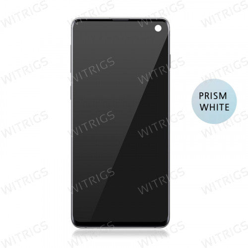 Custom Screen Replacement with Frame for Samsung Galaxy S10 Prism White