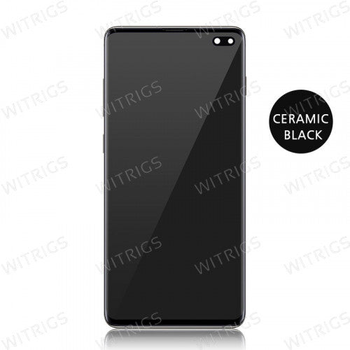 Custom Screen Replacement with Frame for Samsung Galaxy S10 Plus Ceramic Black