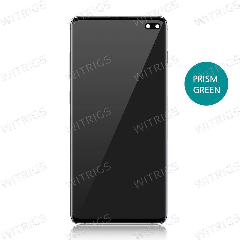 Custom Screen Replacement with Frame for Samsung Galaxy S10 Plus Prism Green