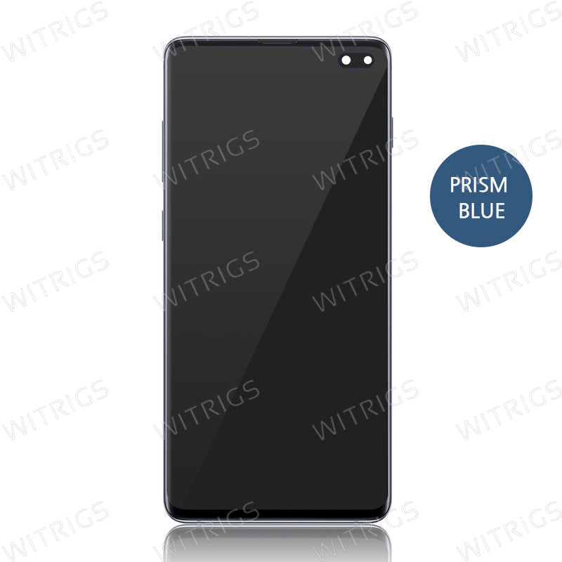 Custom Screen Replacement with Frame for Samsung Galaxy S10 Plus Prism Blue