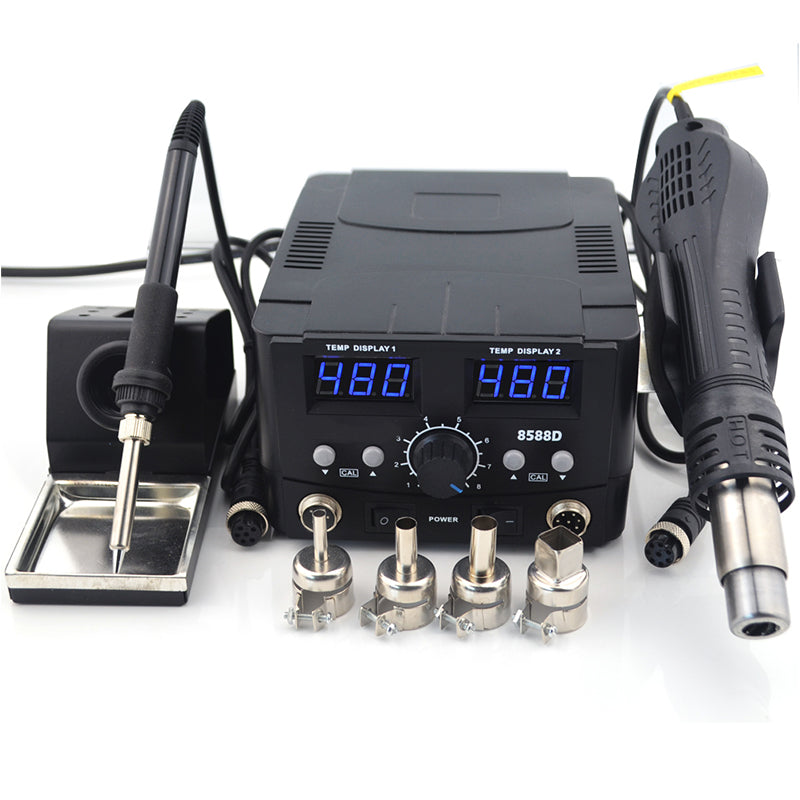 Double Digital Display Soldering with Heat Gun Rework Station YCD-8582D(US Plug)