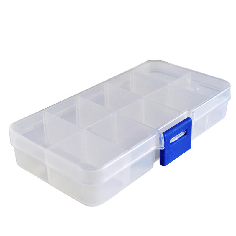 10 Slots Cells Tool Storage Box for Small Component Transparent