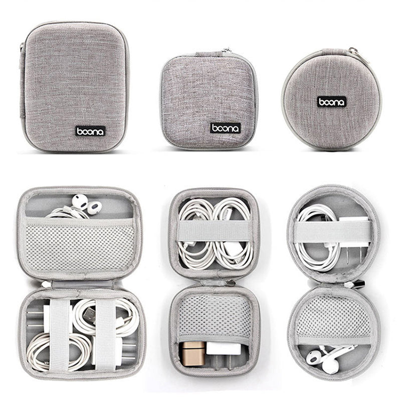 Sancore Earphone Storage Box (M-Rectangle-Grey)