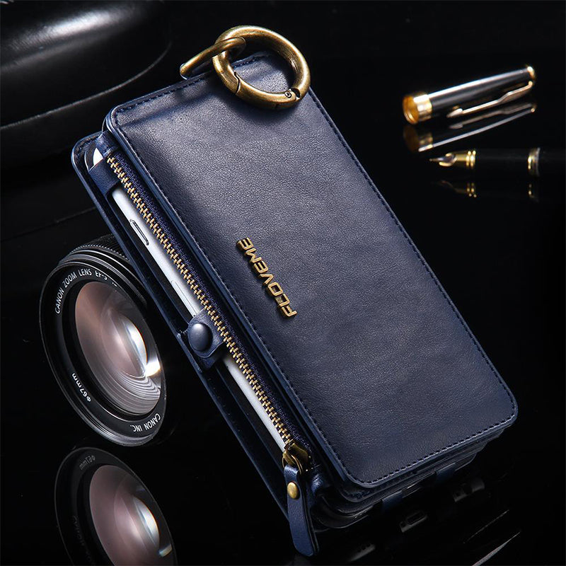 Floveme Classic Fashion Wallet Case for Samsung Galaxy Note 10 Blue