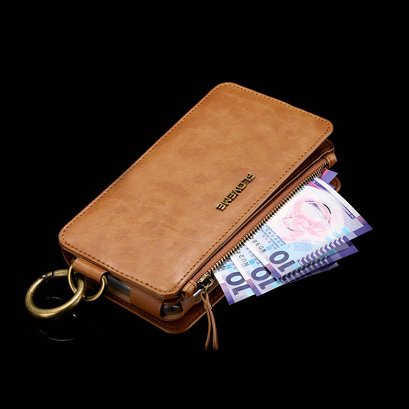 Floveme Classic Fashion Wallet Case for Samsung Galaxy Note 10 plus Brown