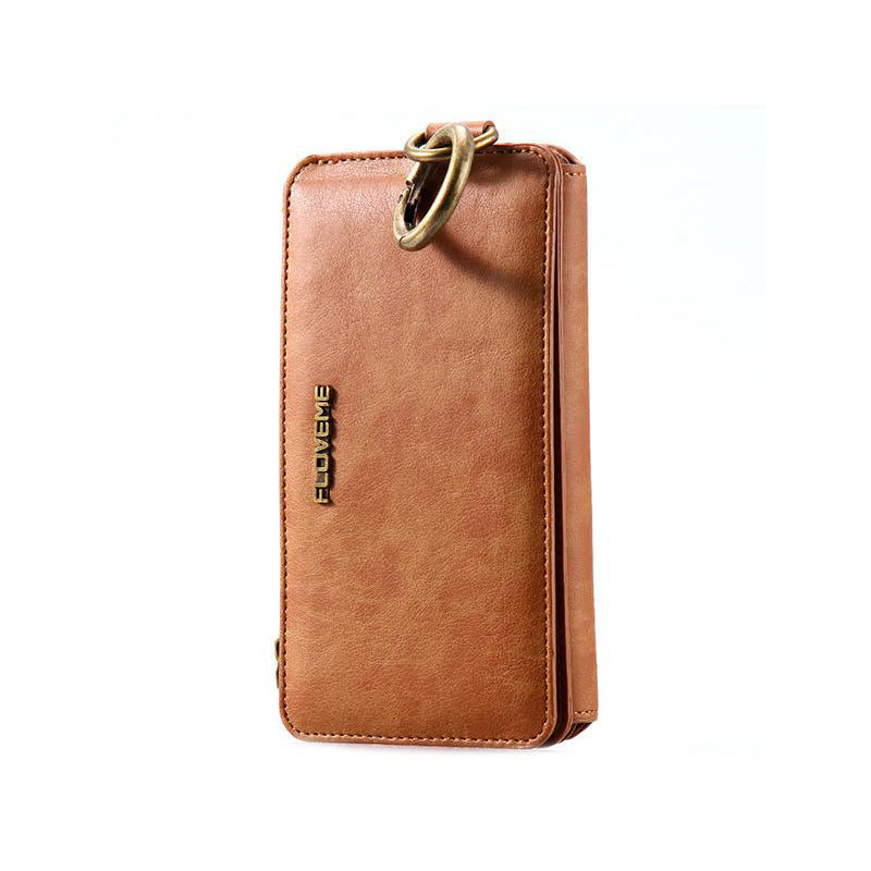 Floveme Classic Fashion Wallet Case for Samsung Galaxy S20 Brown