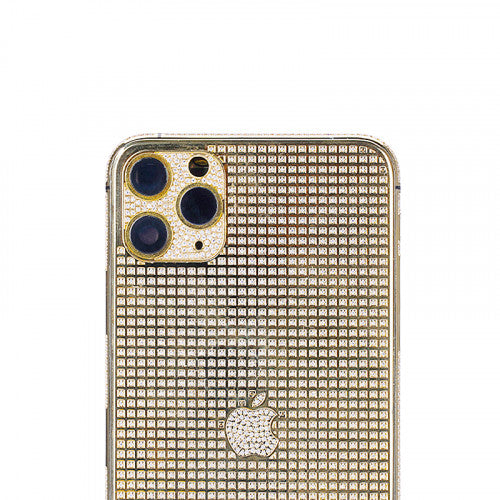 Custom Luxury Full Diamonds Back Housing for iPhone 11 Pro Max Gold