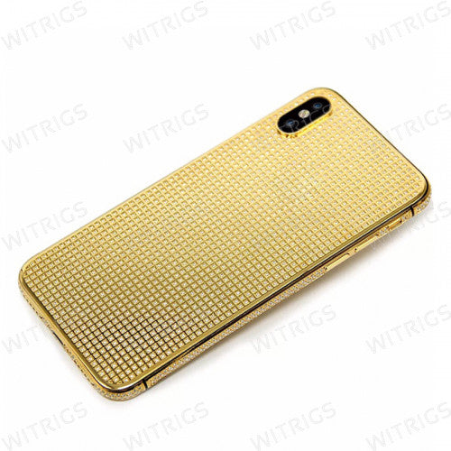 Custom Luxury Full Diamonds Battery Cover for iPhone XS Max Gold