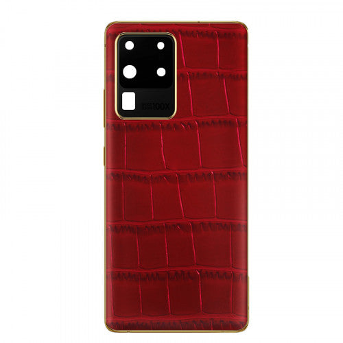 Custom Luxury Battery Cover with Frame for Samsung Galaxy S20 Ultra Red