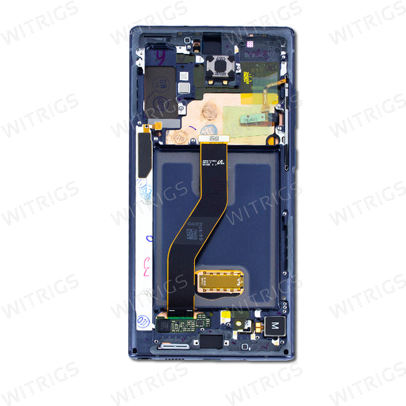Custom Screen Replacement with Frame for Samsung Galaxy Note 10 Blue