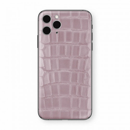 Leather Version Custom Rear Housing for iPhone 11 Pro Max Pink