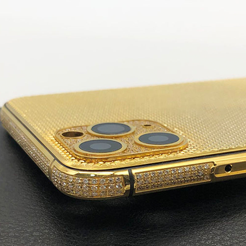 Custom Luxury Full Diamonds Rear Housing for iPhone 11 Pro Gold Eagle
