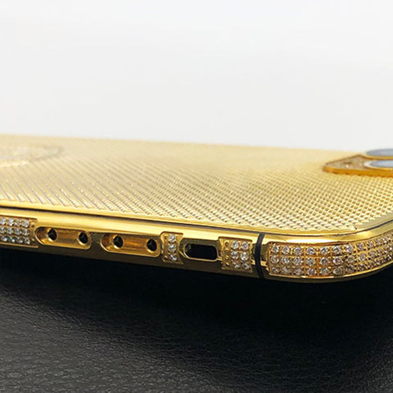 Custom Luxury Full Diamonds Rear Housing for iPhone 11 Pro Gold Eagle
