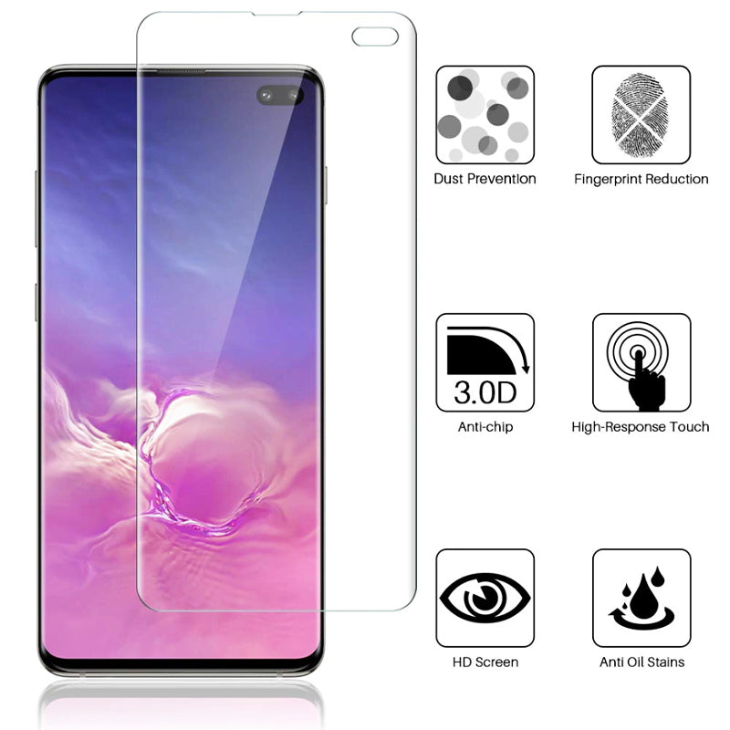 Full Tempered Glass Screen Protector for Samsung Galaxy S10 Plus Transparent