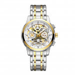 NEKTOM Hollow Out Watch Luminous Waterproof Watch Silver with Gold