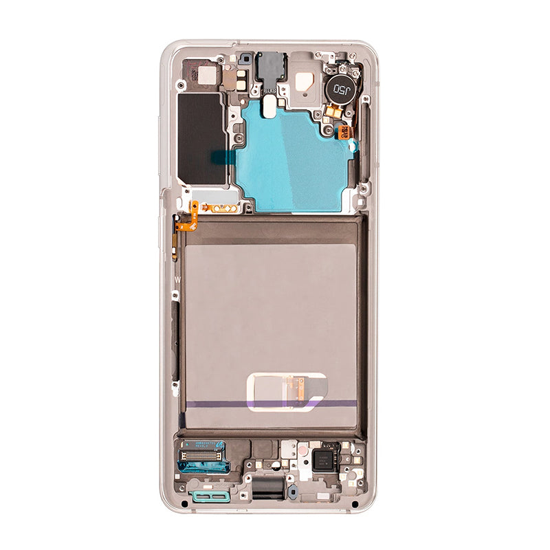 OEM Screen Replacement with Frame for Samsung Galaxy S21 White