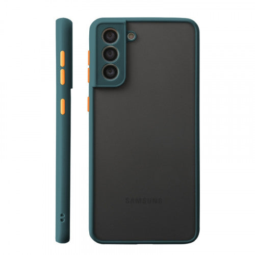 Polish Liquid Silicone Camera Full Protect Phone Case for Samsung Galaxy S21 Plus (Dark Green)